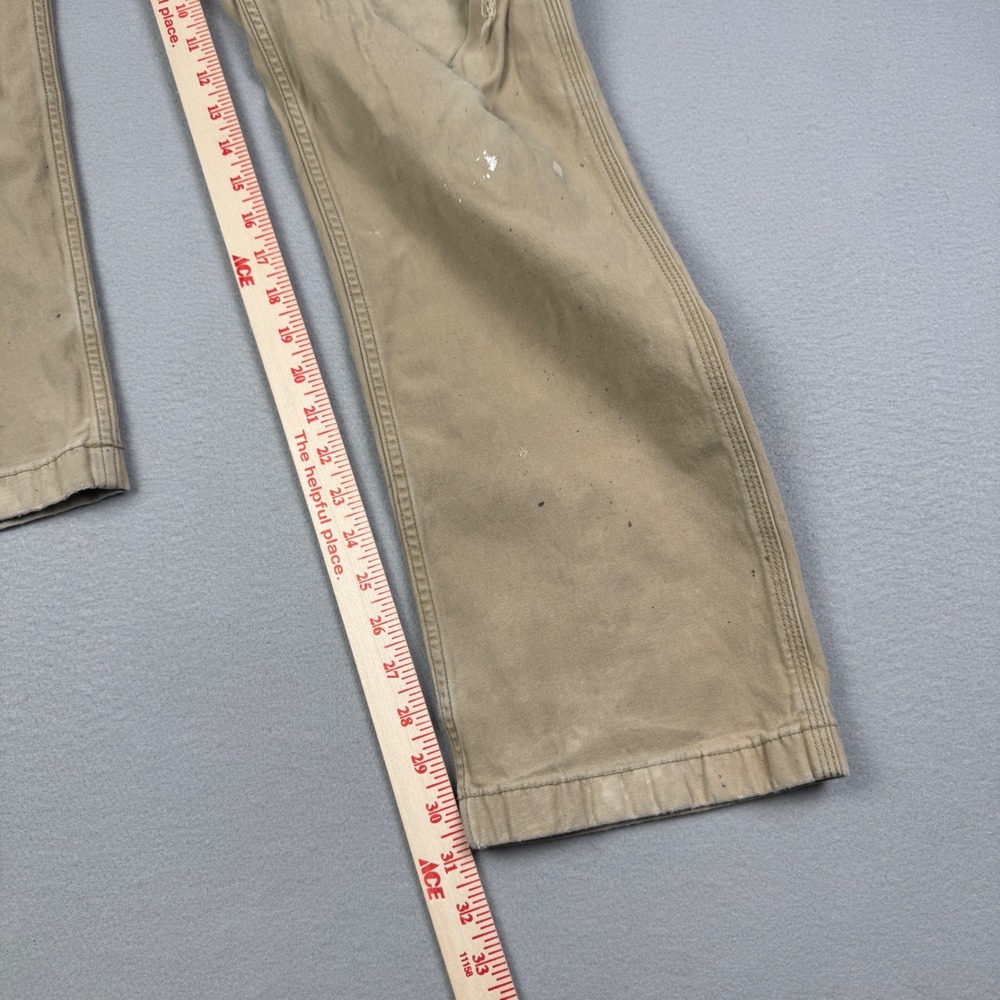 Carhartt Thrashed Relaxed Fit Rugged Flex Rigby Dungaree Tan Pants Mens 33x34 - Picture 5 of 9